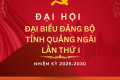 CHÀO MỪNG ĐẠI HỘI ĐẠI BIỂU ĐẢNG BỘ TỈNH QUẢNG NGÃI LẦN THỨ NHẤT